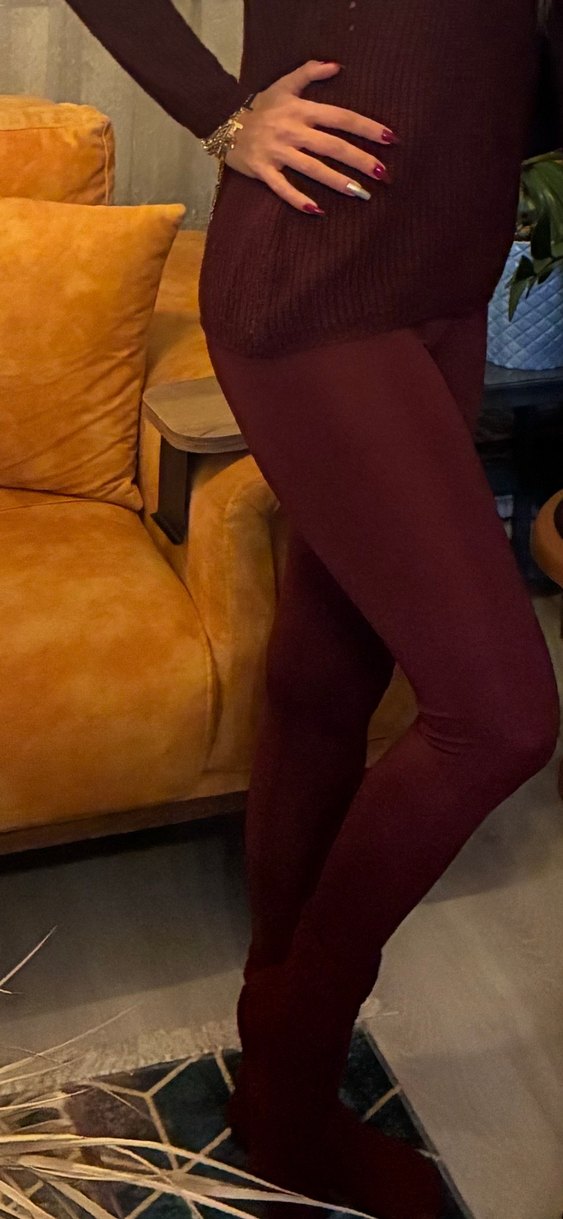 OYSHO Bordo Kadın Tayt - Görsel 2