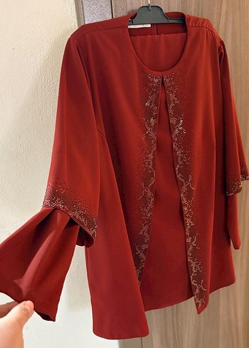 Kiremit rengi anne tunik - Görsel 2