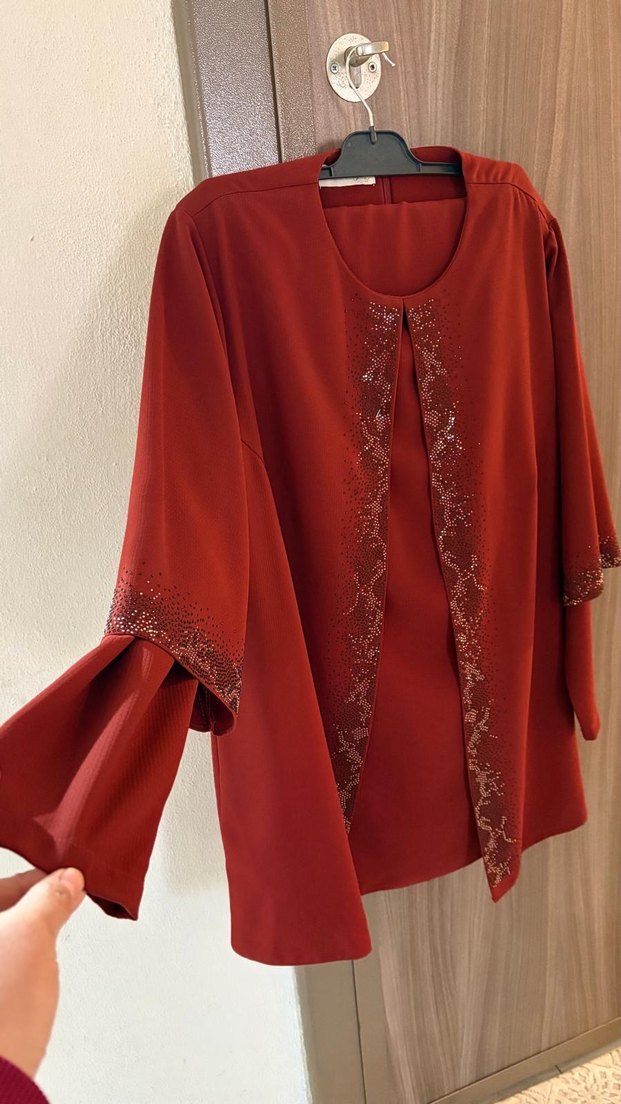 Kiremit rengi anne tunik - Görsel 2