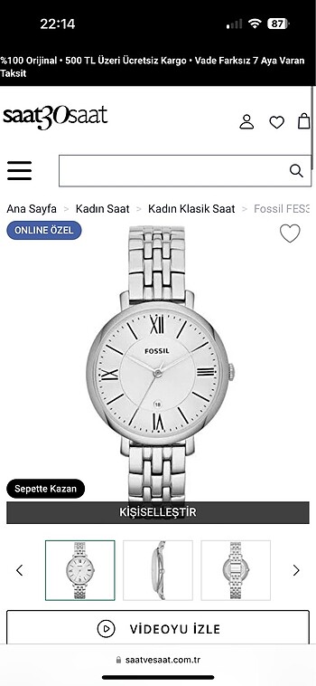 Fossil kol saati