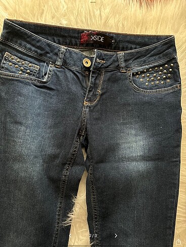 Xside düşük bel zımbalı jean