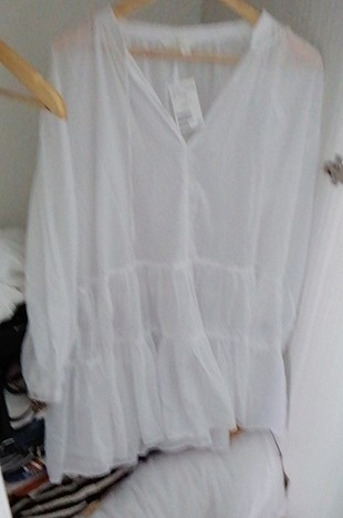 m Beden beyaz Renk farbalalı beyaz elbise yazlık M beden