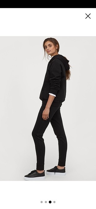 H&M Pamuk karışımlı siyah pantolon M beden etiketli 