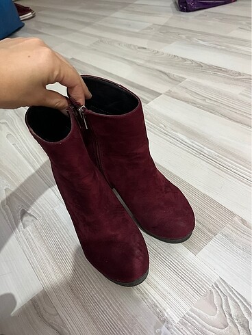 Diğer Kadife bordo topuklu ayakkabi