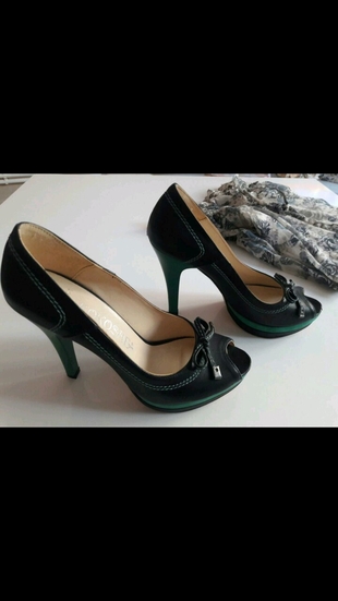 lacivert yesil topuklu