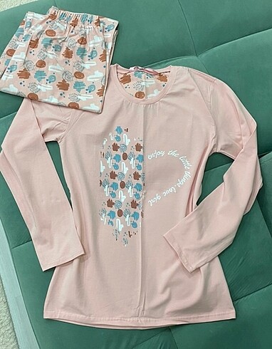 m Beden kadın uzun kollu pijama takımı