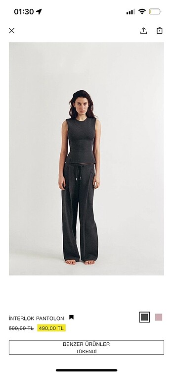ZARA İNTERLOK PANTOLON