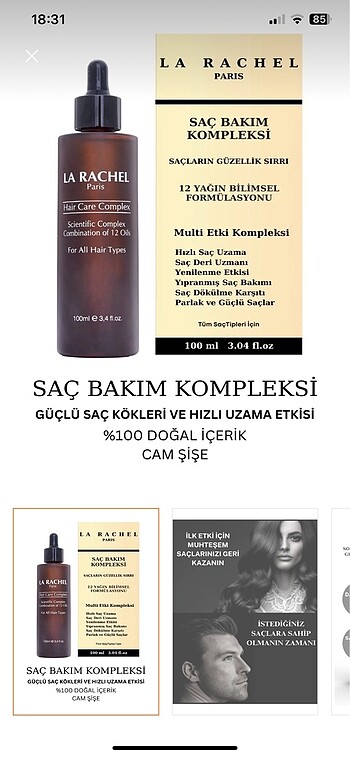 La rachel saç bakım yağı