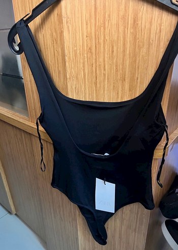 Siyah Mini Sırtı Açık İnce Askılı Mayo - Görsel 3