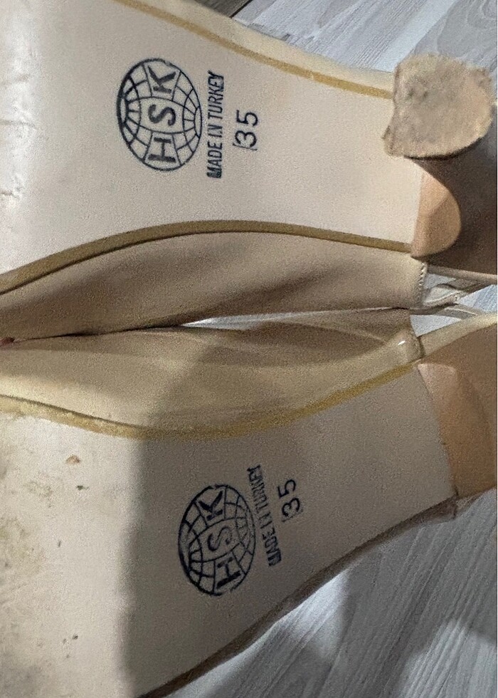 Krem rugan ince topuklu ayakkabı 35 no #topukluayakkabı #ruganay - Görsel 2