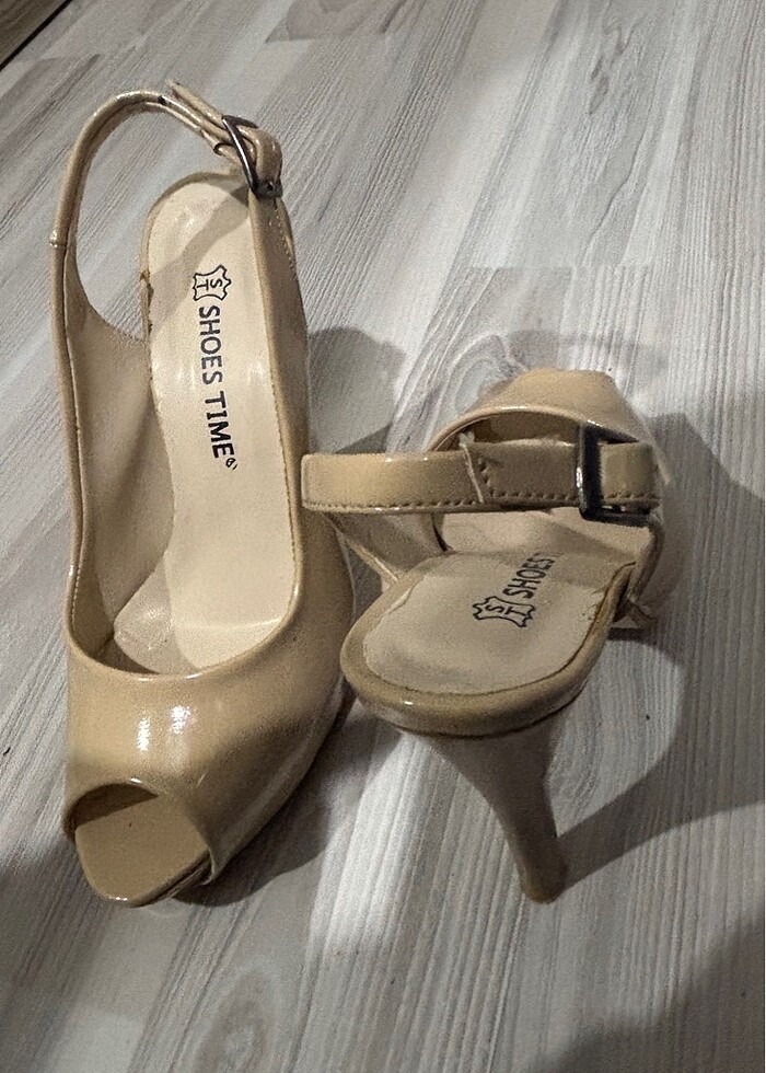 Krem rugan ince topuklu ayakkabı 35 no #topukluayakkabı #ruganay - Görsel 5