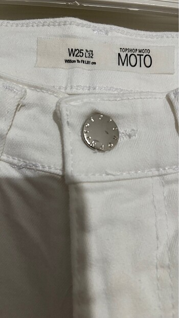 26 Beden beyaz Renk Kesik paça #topshop #jean 25 beden