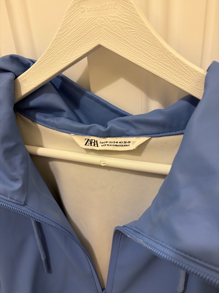 Zara mavi yağmurluk oversize - Görsel 2