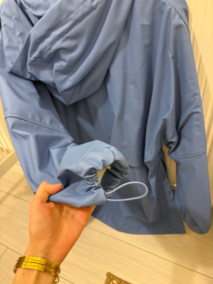 Zara mavi yağmurluk oversize - Görsel 4