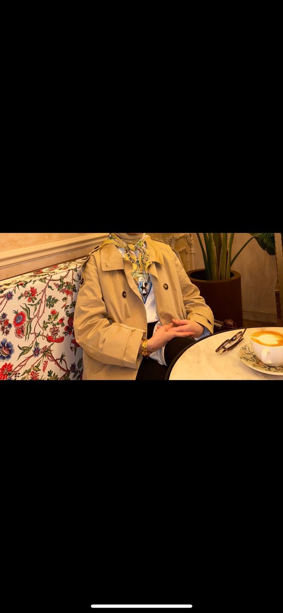 Bej oversize HM modeli oversize kısa trençkot - Görsel 2