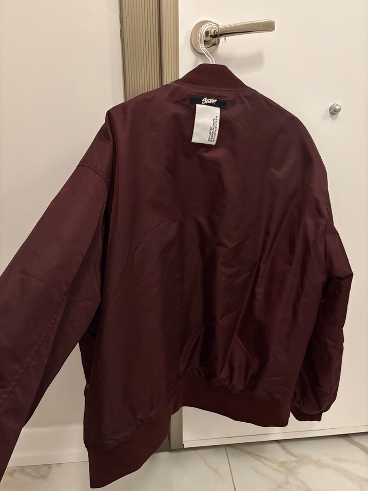 Bordo Pullandbear bomber ceket - Görsel 4