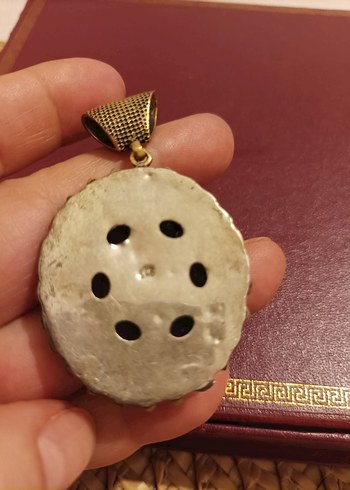 Gümüş Zümrüt taşlı Bohem Kolye Ucu - Görsel 3