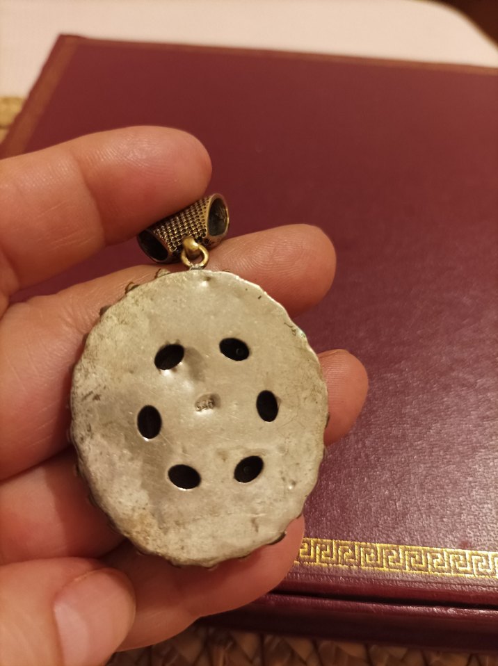 Gümüş Zümrüt taşlı Bohem Kolye Ucu - Görsel 4