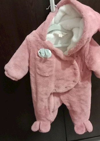 Pembe Kürklü Bebek Kız Tulumu