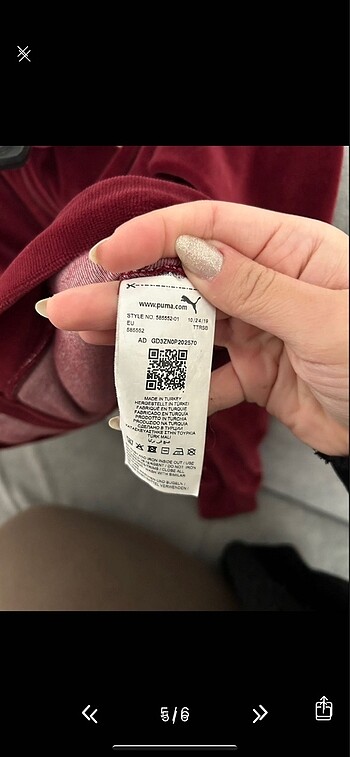 Puma Puma kadife bordo kapüşonlu sweat