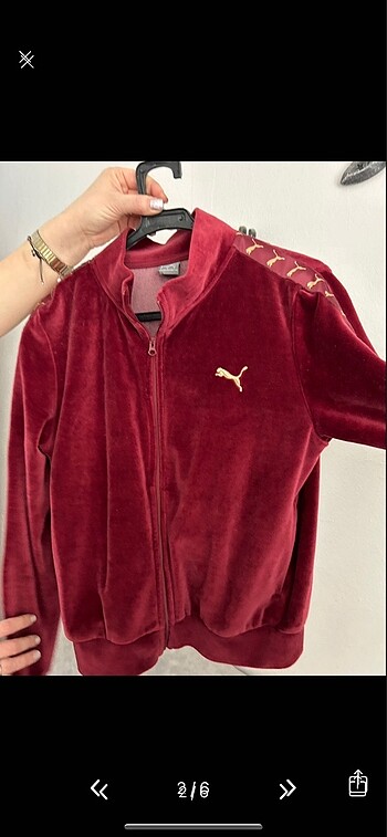 s Beden Puma kadife bordo kapüşonlu sweat