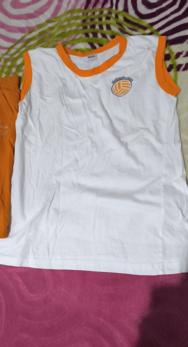 Turuncu Baskılı Çocuk Atlet Takımı - Görsel 2