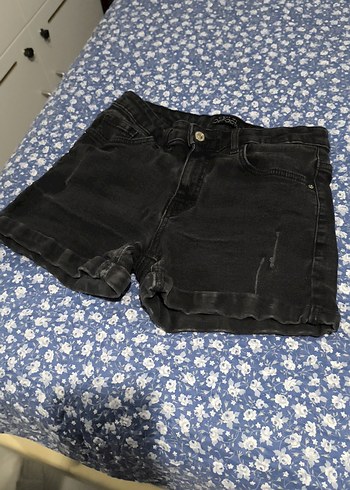 36 Beden Kadın Siyah Loose Fit Denim Şort