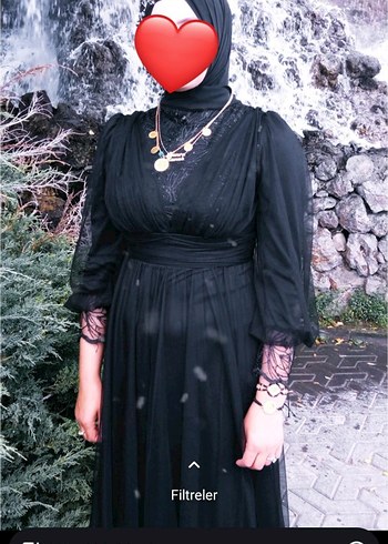 Siyah Gotik Uzun Abiye Elbise