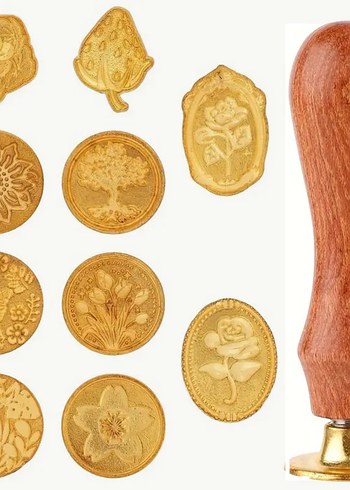 10 adet pirinç mühür damga başlığı - Görsel 4