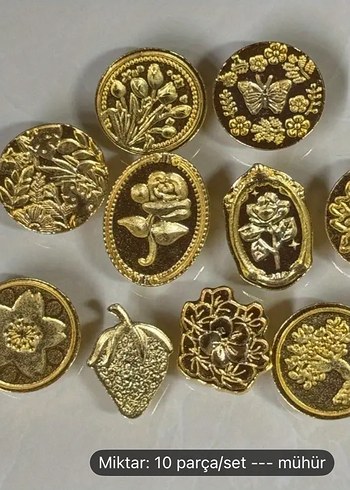 10 adet pirinç mühür damga başlığı - Görsel 6