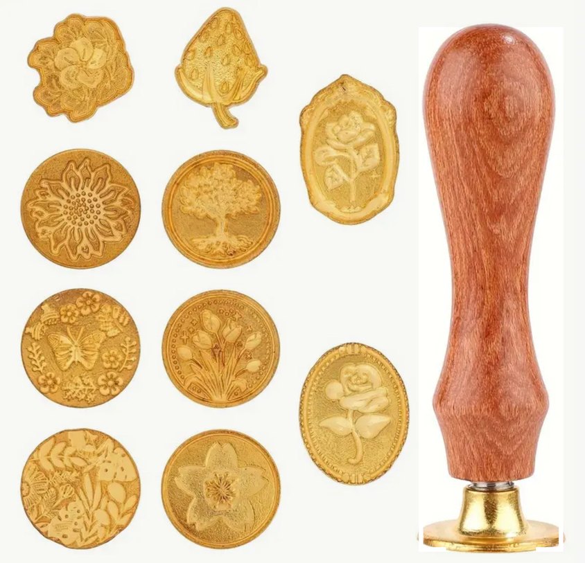 10 adet pirinç mühür damga başlığı - Görsel 4