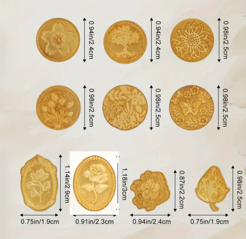 10 adet pirinç mühür damga başlığı - Görsel 5