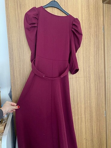 Midi boy yırtmaçlı elbise - Görsel 5