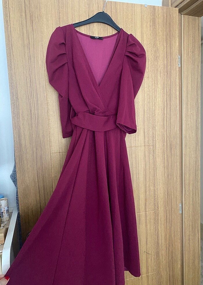 Midi boy yırtmaçlı elbise - Görsel 4