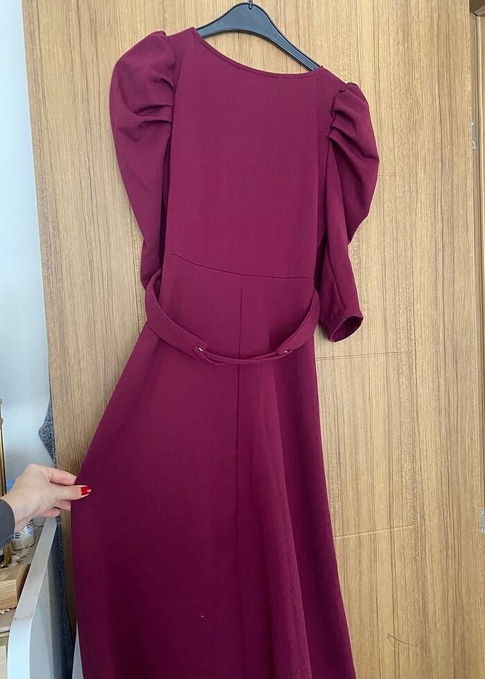 Midi boy yırtmaçlı elbise - Görsel 5