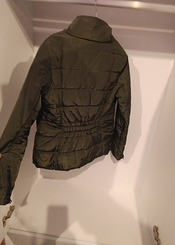 Kahverengi Kemerli Biker Kadın Ceket. mont sıfır ayarında - Görsel 6