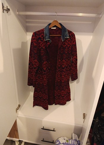 Bordo Bohem Uzun Hırka - Görsel 2