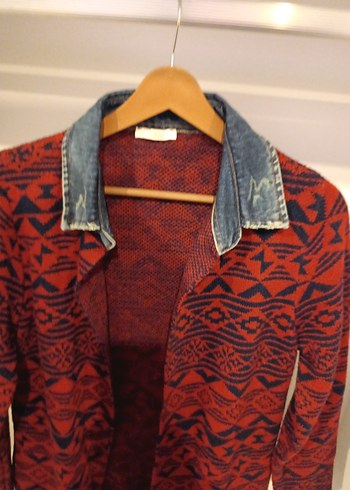 Bordo Bohem Uzun Hırka - Görsel 5