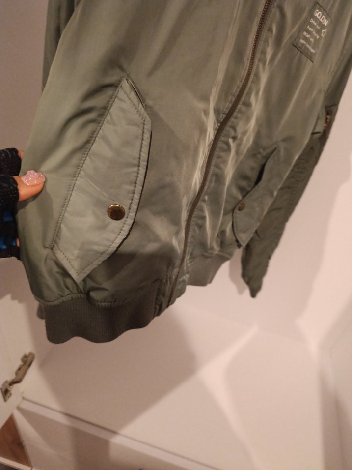 Kadın Haki Fermuarlı Rahat Ceket - Görsel 3