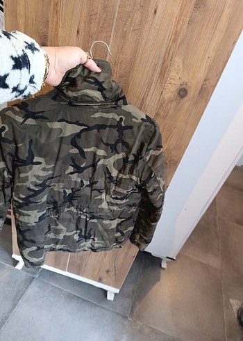 Düğmeli Kamuflaj Kadın Ceket - Görsel 6