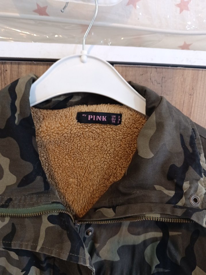 Düğmeli Kamuflaj Kadın Ceket - Görsel 4