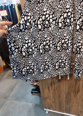 Gri Desenli Uzun Kollu Salaş Bluz - Görsel 6