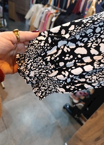 Gri Desenli Uzun Kollu Salaş Bluz - Görsel 7