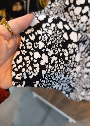 Gri Desenli Uzun Kollu Salaş Bluz - Görsel 4