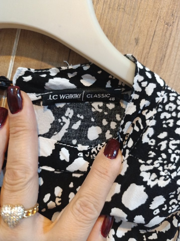 Gri Desenli Uzun Kollu Salaş Bluz - Görsel 2