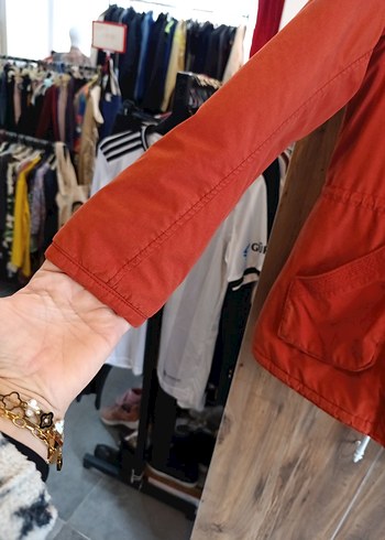 Kürklü Kırmızı Kadın Kışlık Ceket - Görsel 2