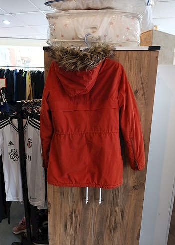 Kürklü Kırmızı Kadın Kışlık Ceket - Görsel 3