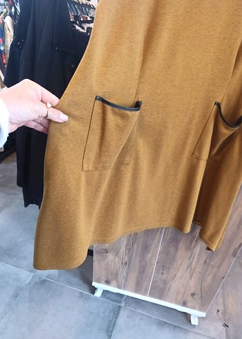 Kadın Triko Süet Midi Tunik - Görsel 4