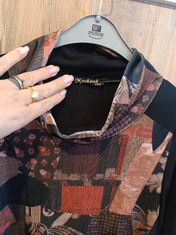 Uzun Kollu Bohem Düğmeli Tunik - Görsel 3