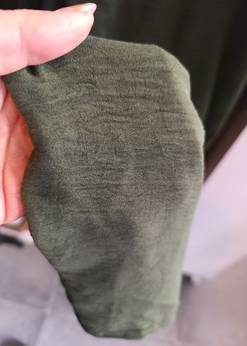 Kadın Haki Uzun Kollu Kuşaklı Elbise - Görsel 5